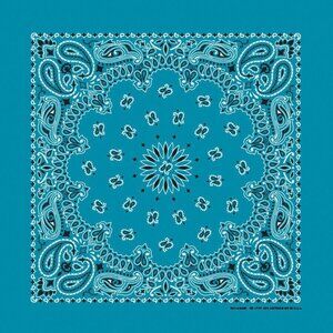 USA 100% Cotton Paisley Bandanas 22"X22" Turquois Adults, Kids, Dogs, Crafts